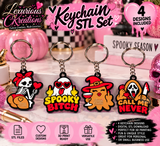 Adult Humor Halloween Keychain STL Bundle | 4 Cute Spooky 3D Print Designs | Funny Halloween Digital Files