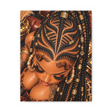 Braided Beauty Matte Canvas Wall Art — African Braid Hairstyle Portrait