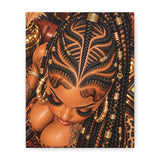 Braided Beauty Matte Canvas Wall Art — African Braid Hairstyle Portrait