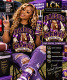 Raised My MVP Football Mama PNG | Purple Gold Football Mom Design | Game Day Digital Download