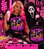 Bad Company Great Taste Horror Shirt | Pink Halloween Graphic Tee | Spooky Movie Inspired T-Shirt