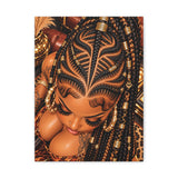 Braided Beauty Matte Canvas Wall Art — African Braid Hairstyle Portrait