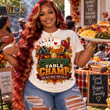 Cousin Table Champ Shirt | Deal the Cards Pass the Pie Tee | Funny Family Game Night Shirt | Thanksgiving Cousins Graphic Tee