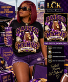 Raised My MVP Football Mama PNG | Purple Gold Football Mom Design | Game Day Digital Download