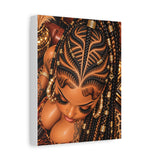 Braided Beauty Matte Canvas Wall Art — African Braid Hairstyle Portrait