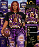 Raised My MVP Football Mama PNG | Purple Gold Football Mom Design | Game Day Digital Download