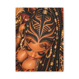 Braided Beauty Matte Canvas Wall Art — African Braid Hairstyle Portrait