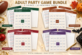 Adult Party Game Bundle | Football, Thanksgiving, Christmas & Halloween Printables