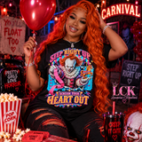 Step Right Up Horror Carnival Shirt | Scream Your Heart Out Halloween Tee | Colorful Spooky Graphic T-Shirt
