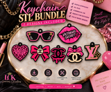 7-Piece Fashion-Inspired Keychain STL Bundle | Bow, Heart, Lips, Sunglasses & Glam Keychain Designs | Digital Download
