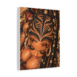 Braided Beauty Matte Canvas Wall Art — African Braid Hairstyle Portrait
