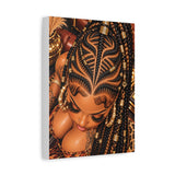 Braided Beauty Matte Canvas Wall Art — African Braid Hairstyle Portrait