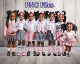 Little School Girl Models Cliparts
