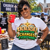 Jesus The Word That Changes Everything Shirt | Christian Game Night Tee | Faith-Based Graphic T-Shirt | Church & Fellowship Shirt