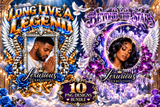 10 Memorial PNG Bundle | Angel Wings Photo Frame Designs | Long Live a Legend & Beyond the Stars Sublimation Graphics