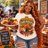 The Cousins Came Hungry Shirt | Save Us A Plate Thanksgiving Tee | Funny Family Dinner Shirt | Cousins Cookout Graphic Tee