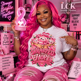 Wrapped in Hope Breast Cancer Awareness Shirt | Together We Rise Pink Ribbon Graphic Tee | Support & Strength T-Shirt